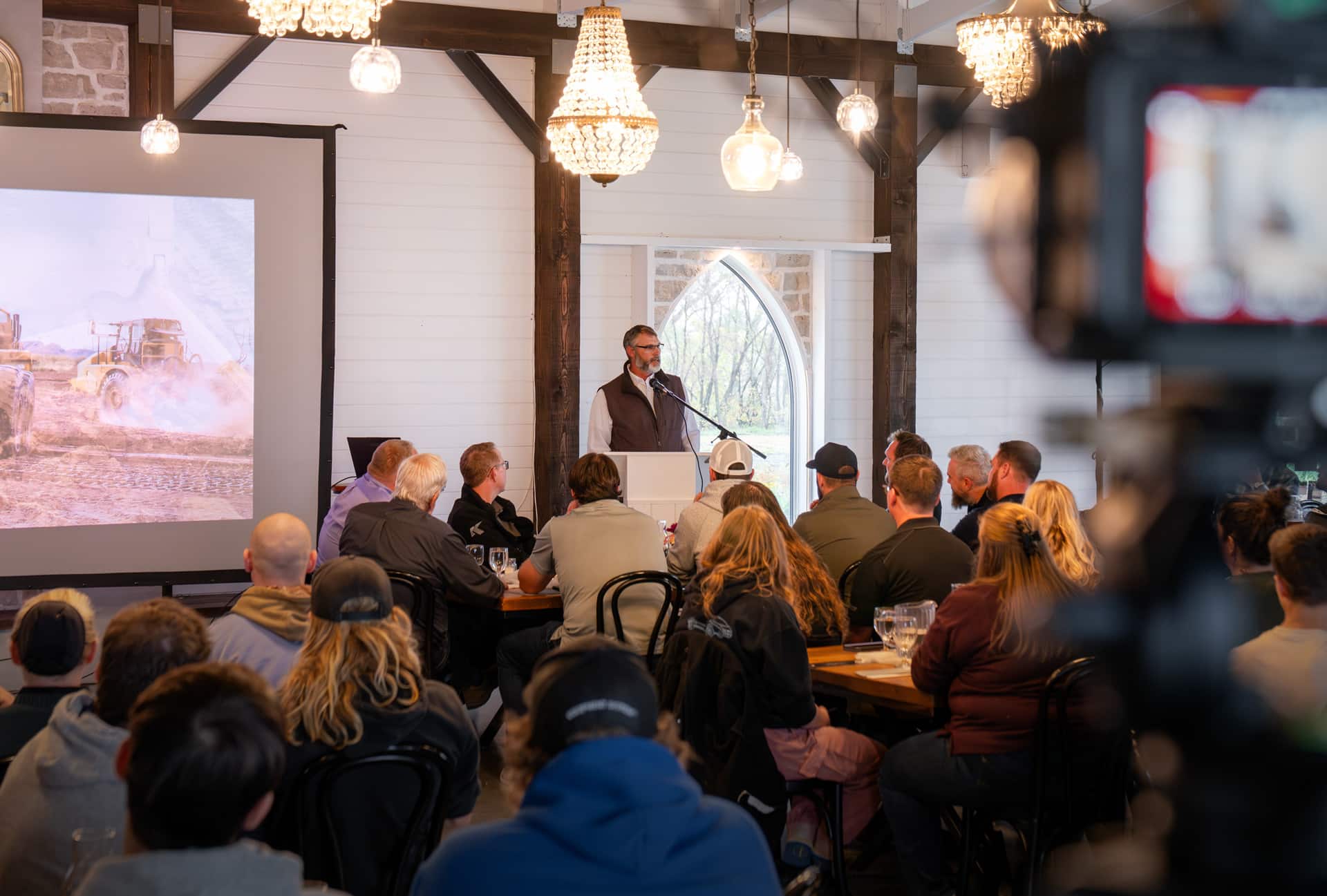 Ken Rempel delivering a speech